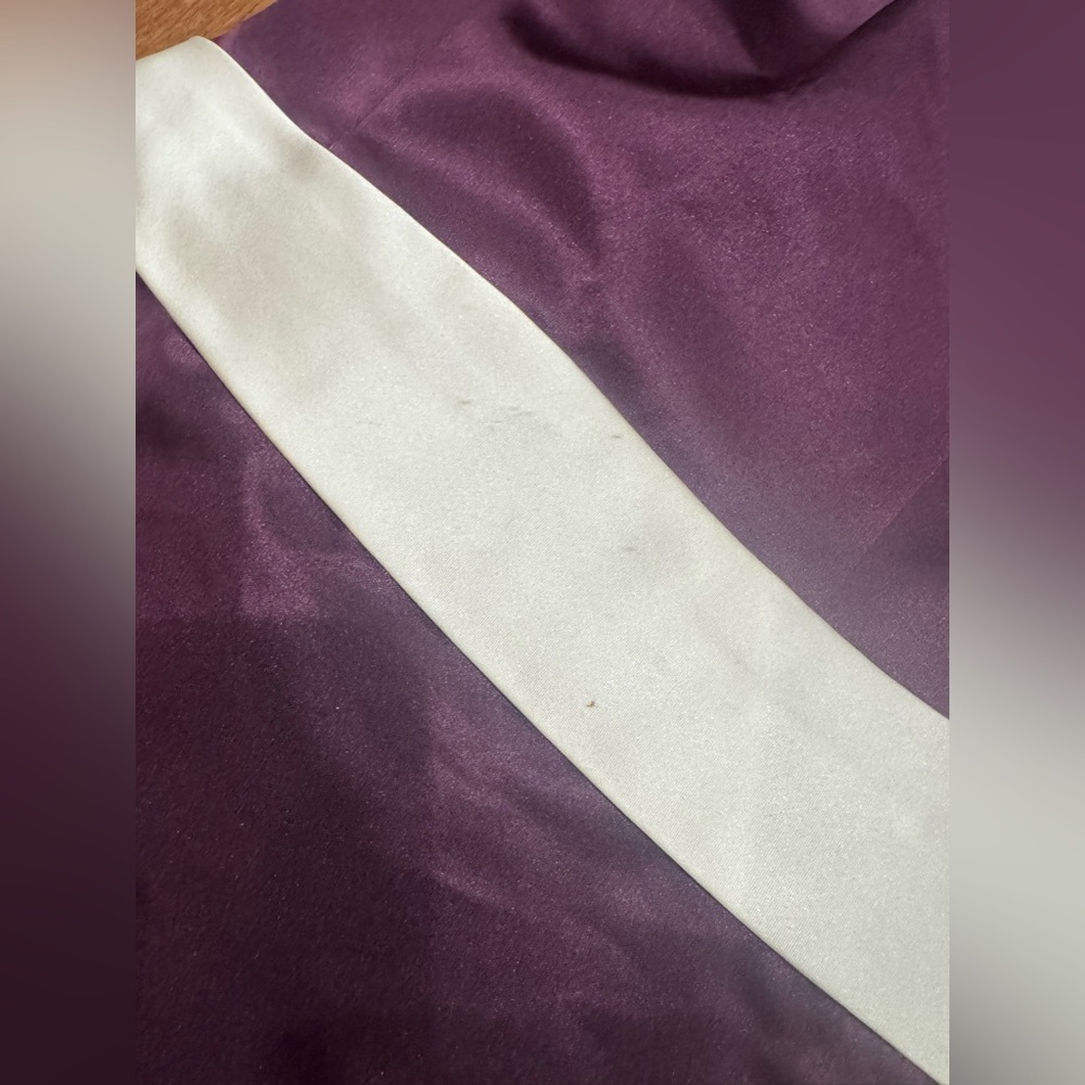Bill Levkoff High-Low Skirt in Deep Purple and White - Picture 9 of 10